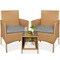 Best Choice Products 3-Piece Outdoor Wicker Conversation Patio Bistro Set, w/ 2 Chairs, Table